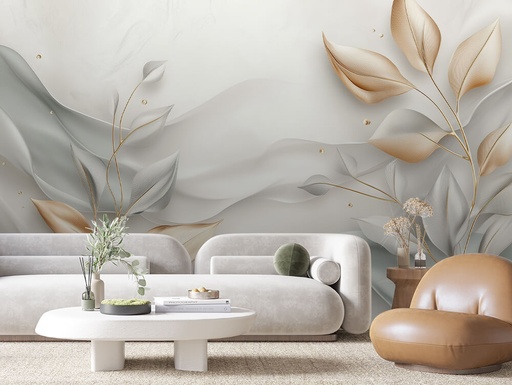 Blätter in Gold, abstrakt