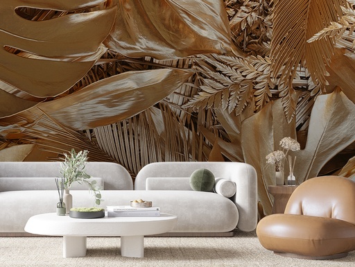 Blätter in Gold, tropisch