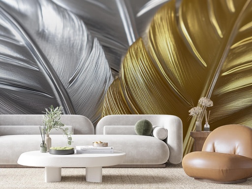 Federn in Gold-Silber, metallisch