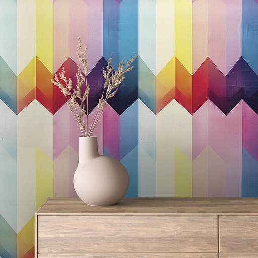 Chevron in Bunt-Pastell, abstrakt