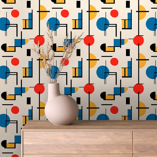 Formen und Memphis in Bunt, Retro