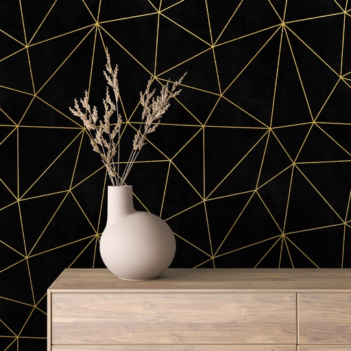 Geometrisches Muster in Schwarz-Gold