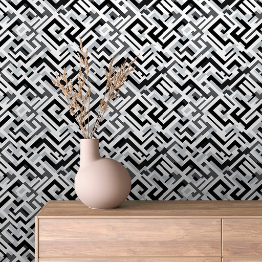 Geometrisches Muster in Schwarz-Weiß VIII