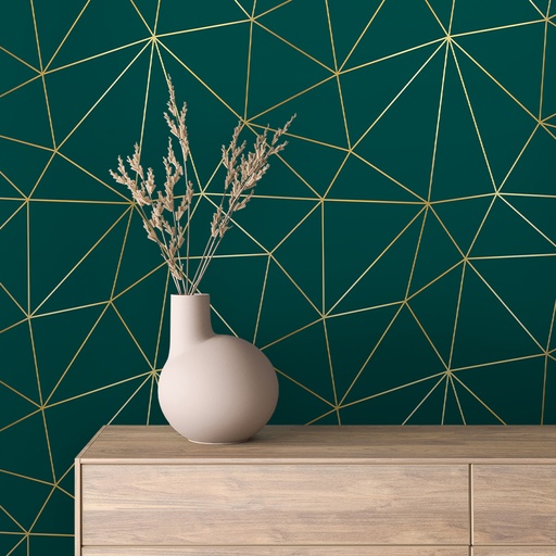 Linien in Gold auf Petrol