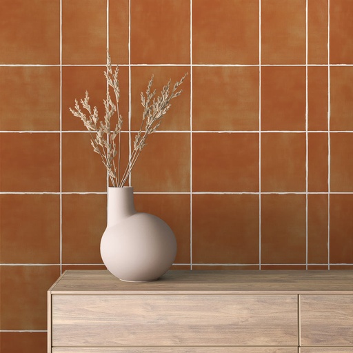 Raster und Fliesen in Orange-Terrakotta