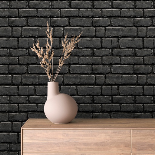 Backsteinwand in Schwarz, strukturiert II