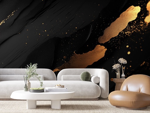 Schwarz-Gold Metallspritzer