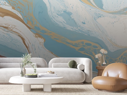 Fluid Art Blau-Gold