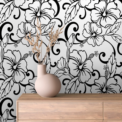 Blumenmuster in Schwarz-Weiß II