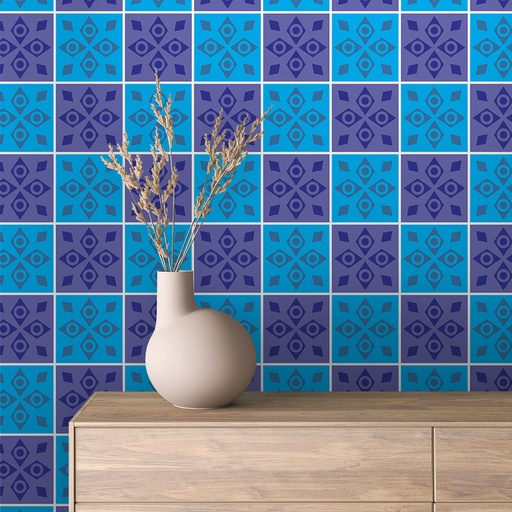 Geometrisches Muster in Blau