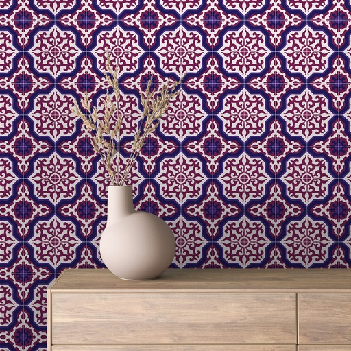 Geometrisches Muster in Lila-Blau