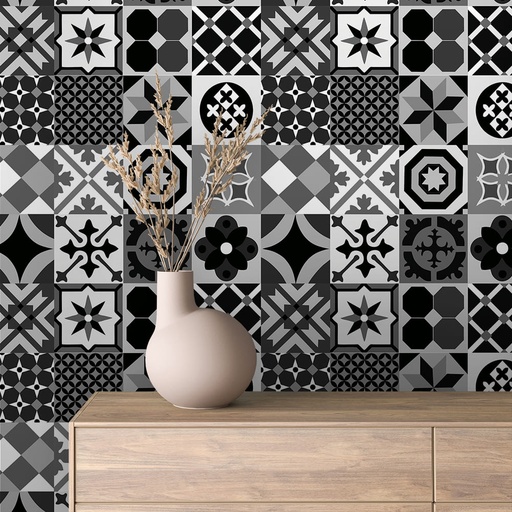 Geometrisches Muster in Schwarz-Weiß