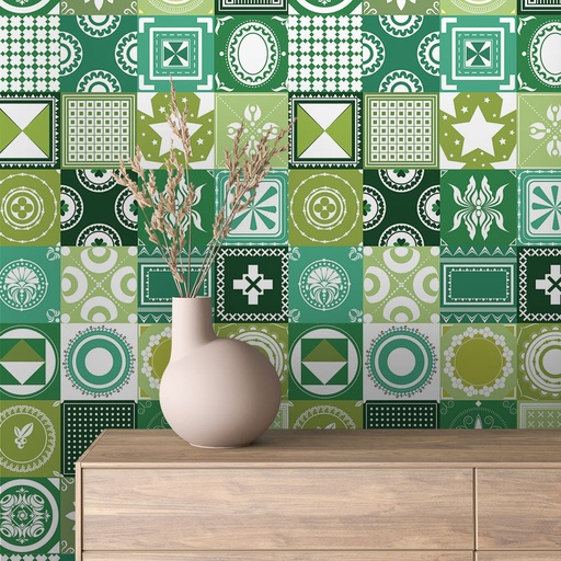 Mosaik in Grün, Retro
