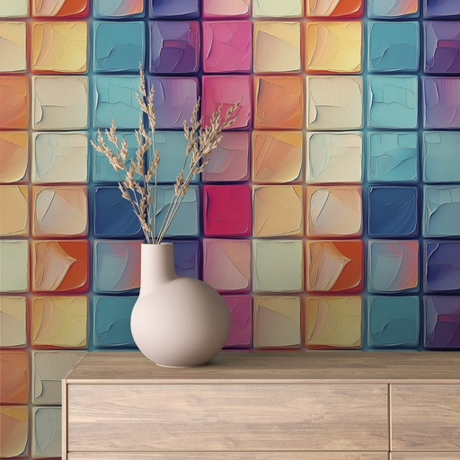 Quadrate in Bunt, strukturiert