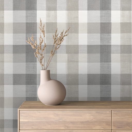 Karo in Natur-Beige, strukturiert