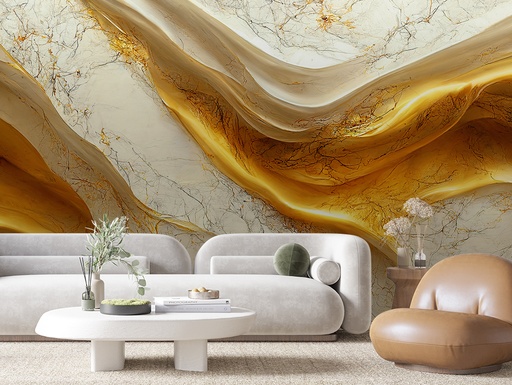 Goldener Marmor, fließend