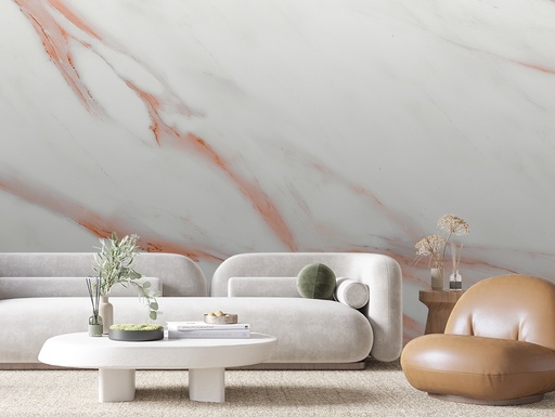 Weißer Marmor mit orangen Adern